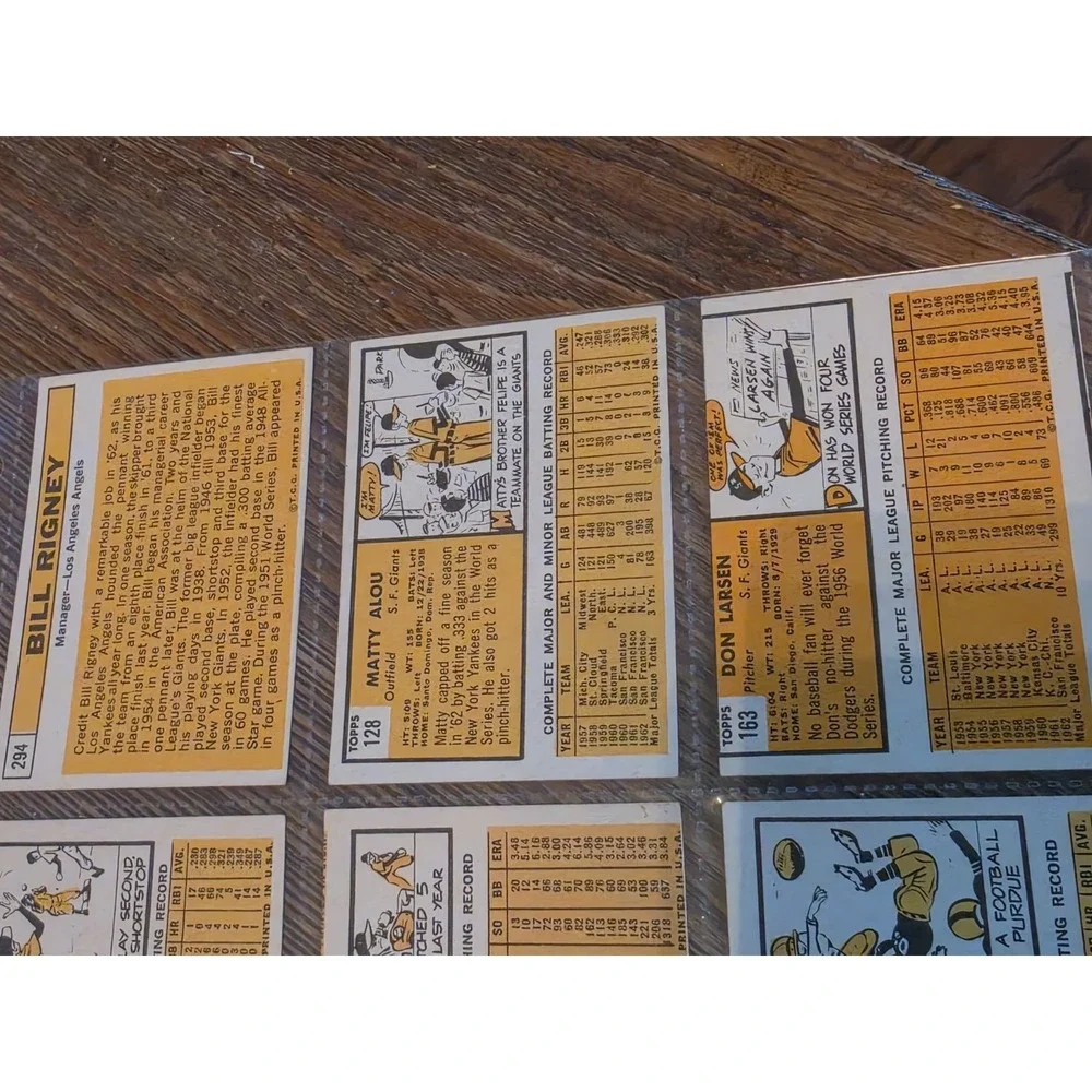 Vintage 1963 Topps Baseball Cards Sheet Of 9
